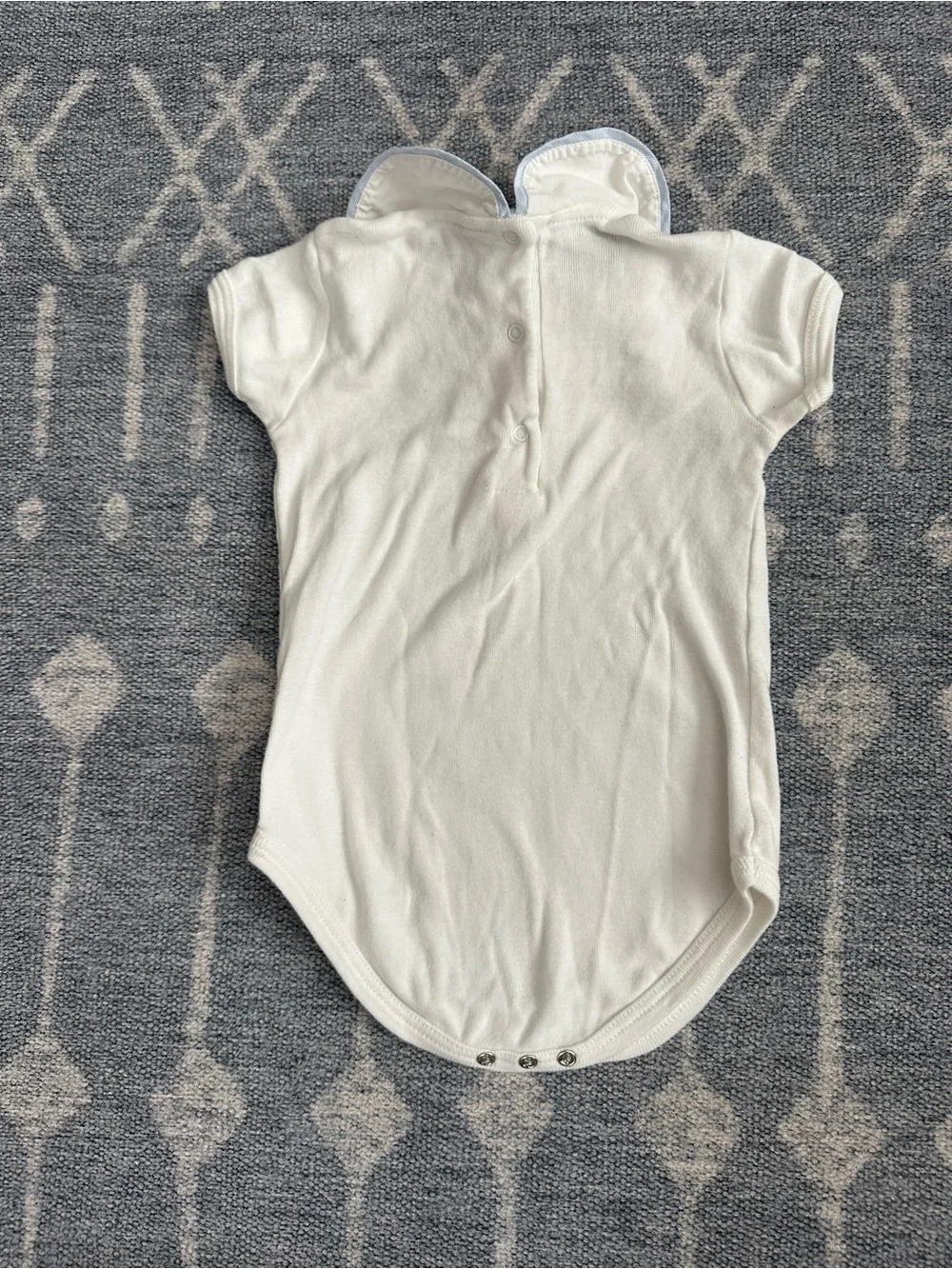 Bergdorf Goodman, Made it Italy, White Baby Onesie with Peter Pan Collar